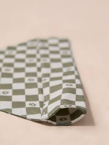 Cotton dog bandana chequered beige+printed brown+printed white - vertbaudet enfant 