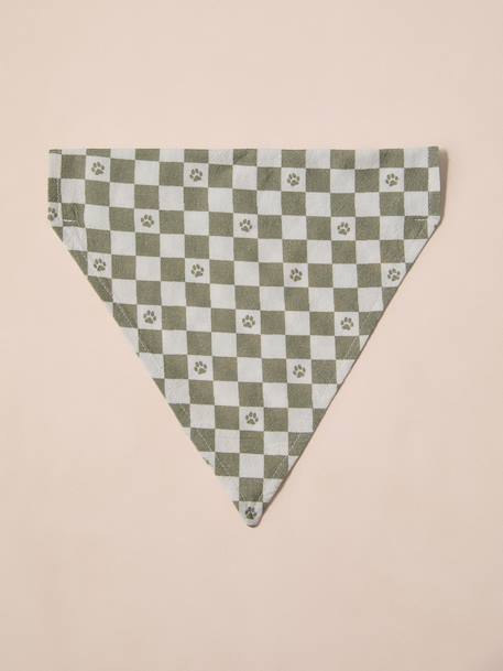 Cotton dog bandana chequered beige+printed brown+printed white - vertbaudet enfant 