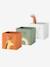 Lot de 3 bacs de rangement animaux Tanzanie tilleul foncé imprimé - vertbaudet enfant 