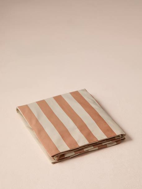Cotton mattress cover for rectangular mattresses chequered blue+striped white - vertbaudet enfant 