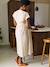 Long buttoned nursing dress in organic cotton ecru - vertbaudet enfant 