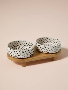 Linge de lit & Déco-Lot 2 gamelles céramique avec support