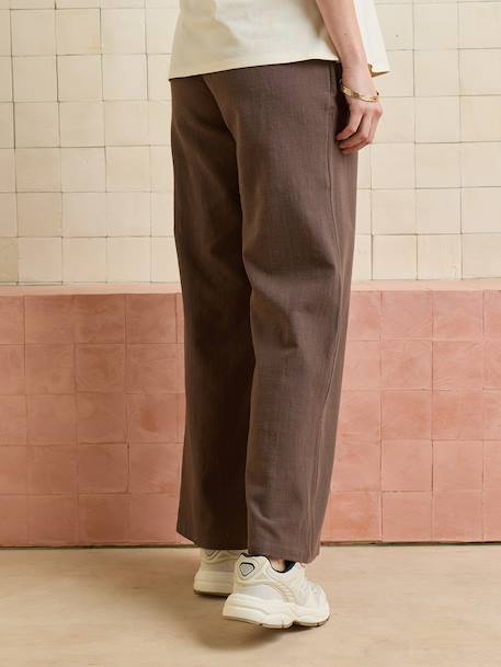 Straight leg maternity trousers chocolate - vertbaudet enfant 