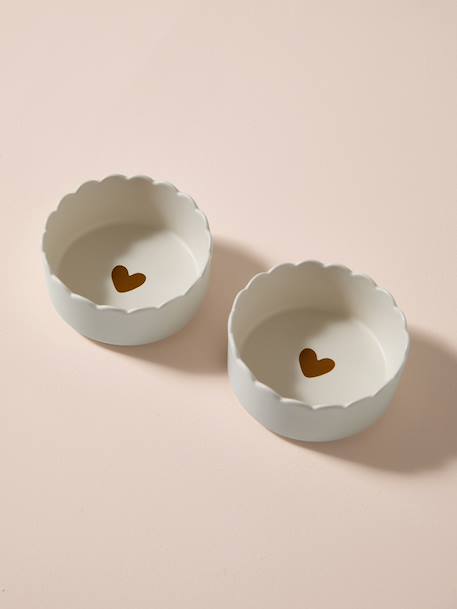 Pack of 2 scalloped ceramic bowls ecru - vertbaudet enfant 