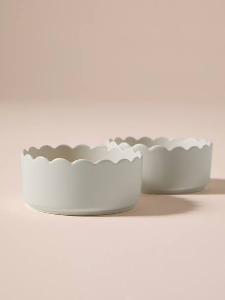 Pack of 2 scalloped ceramic bowls ecru - vertbaudet enfant 