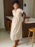 Long buttoned nursing dress in organic cotton ecru - vertbaudet enfant 