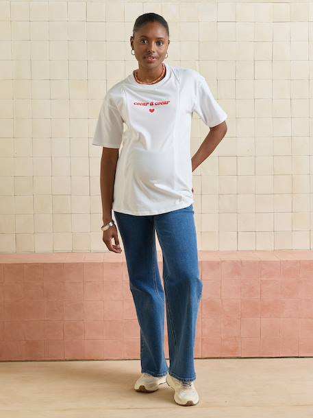T-shirt manches courtes allaitement blanc - vertbaudet enfant 