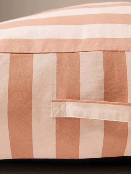 Cotton mattress cover for rectangular mattresses chequered blue+striped white - vertbaudet enfant 