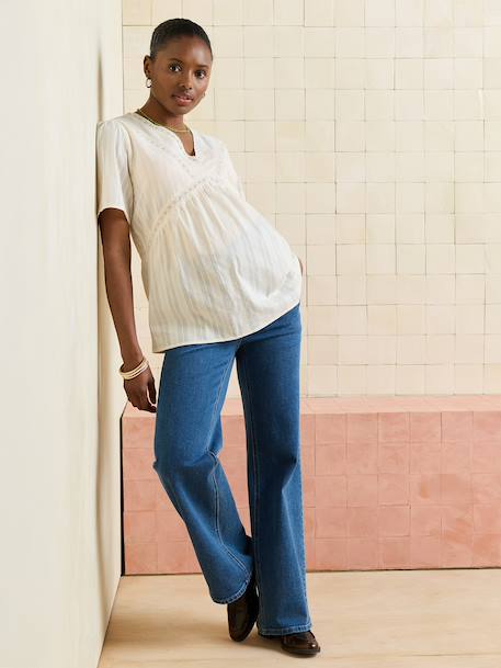 Maternity blouse with V-neck ecru - vertbaudet enfant 