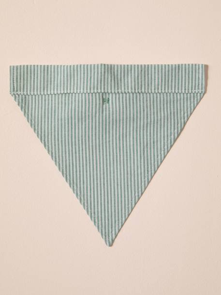 Striped cotton dog bandana sage green - vertbaudet enfant 