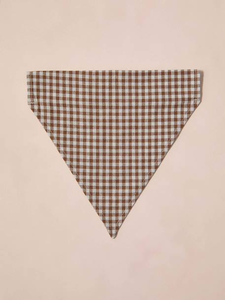 Cotton dog bandana chequered beige+printed brown+printed white - vertbaudet enfant 