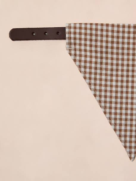 Cotton dog bandana chequered beige+printed brown+printed white - vertbaudet enfant 