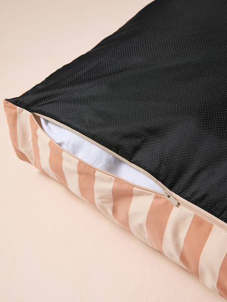 Cotton mattress cover for rectangular mattresses chequered blue+striped white - vertbaudet enfant 