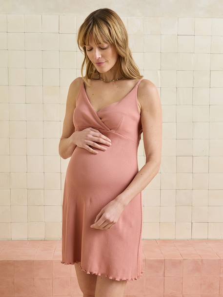 Organic cotton crossover nursing nightie old rose - vertbaudet enfant 