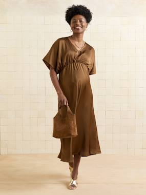 -Robe longue satinée grossesse