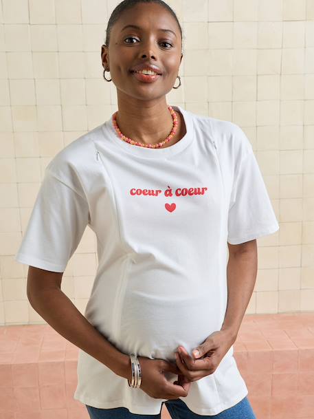 Nursing clothes short-sleeved T-shirt white - vertbaudet enfant 