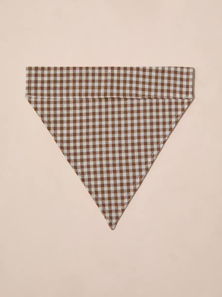 Cotton dog bandana chequered beige+printed brown+printed white - vertbaudet enfant 