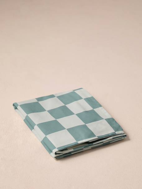 Housse matelas coton rectangle carreaux bleu - vertbaudet enfant 