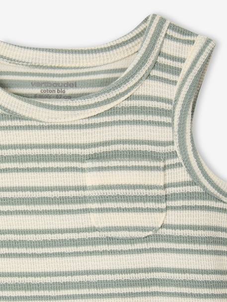 Striped organic cotton tank top for baby boys striped white - vertbaudet enfant 