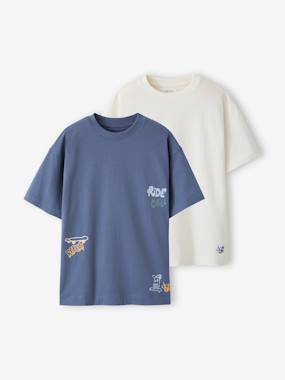 Lot 2 T-shirt manches courtes - vertbaudet enfant Garçon-T-shirt, polo, sous-pull-T-shirt-Lot 2 T-shirt manches courtes