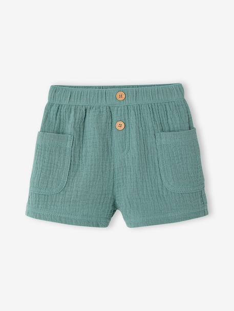 Ensemble chemise short bébé garçon vert émeraude - vertbaudet enfant 