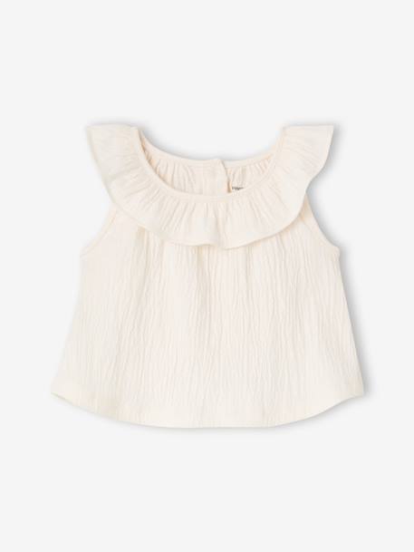 Girl's sleeveless t-shirt ecru - vertbaudet enfant 