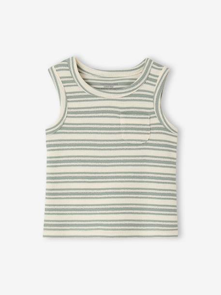 Débardeur bébé garçon rayé coton bio rayé blanc - vertbaudet enfant 