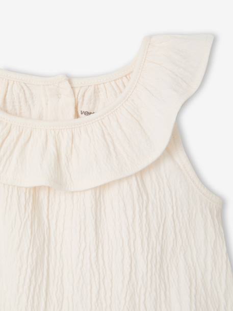 T-shirt sans manche bébé fille écru - vertbaudet enfant 