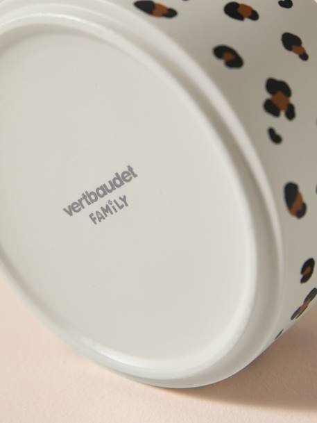Ceramic Dog Bowl, FAMILY camel+printed white+striped pink - vertbaudet enfant 