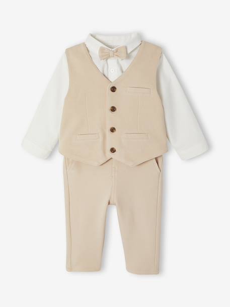 4-piece ceremony set for baby boys beige - vertbaudet enfant 
