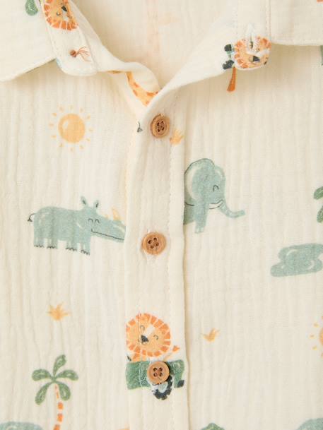 Boy's shirt and short set emerald green - vertbaudet enfant 