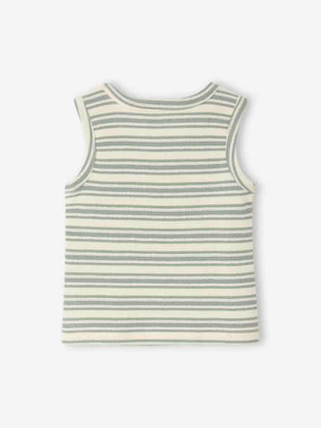 Striped organic cotton tank top for baby boys striped white - vertbaudet enfant 