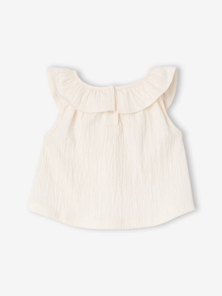 T-shirt sans manche bébé fille écru - vertbaudet enfant 