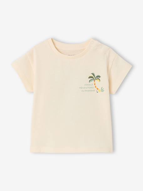 Baby boys' short-sleeved t-shirt ecru - vertbaudet enfant 