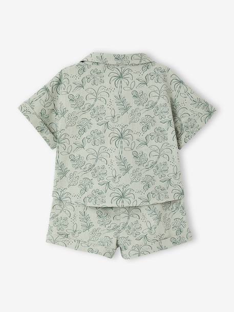 Baby boy shirt and short set sage green - vertbaudet enfant 