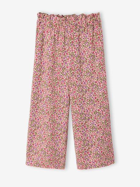 Girl's T-shirt and wide-leg trouser set blush+ecru - vertbaudet enfant 