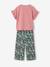 Girl's T-shirt and wide-leg trouser set blush+ecru - vertbaudet enfant 