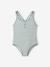 Striped one-piece swimsuit sage green - vertbaudet enfant 