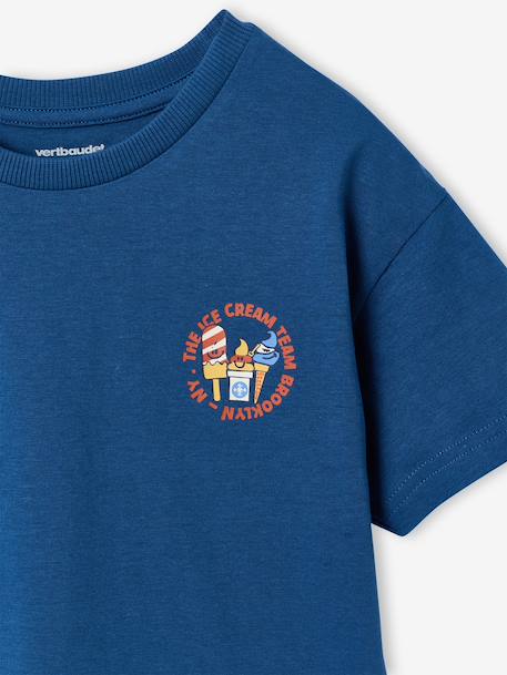 T-shirt with motif on front and back for boys anthracite+dusky pink+ocean blue+sky blue+white - vertbaudet enfant 