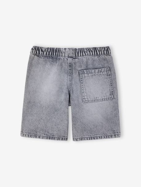 Easy-to-Slip-On Denim Bermuda Shorts for Boys denim grey+double stone+printed blue+stone+striped blue - vertbaudet enfant 