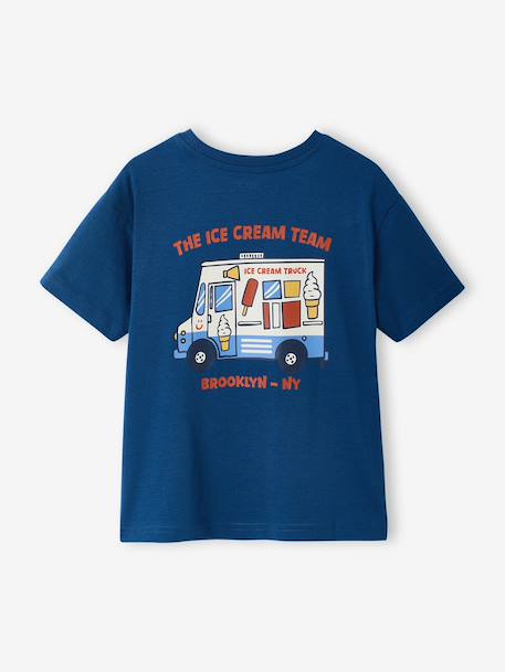 T-shirt garçon motifs devant et dos anthracite+blanc+bleu ciel+bleu océan+bois de rose - vertbaudet enfant 