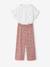Girl's T-shirt and wide-leg trouser set blush+ecru - vertbaudet enfant 