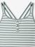 Striped one-piece swimsuit sage green - vertbaudet enfant 