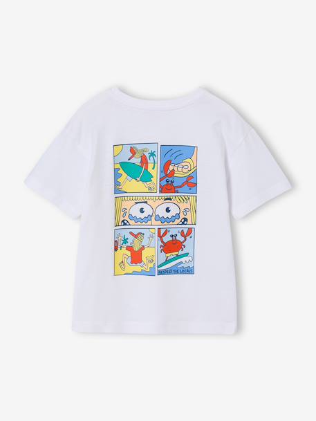 T-shirt garçon motifs devant et dos anthracite+blanc+bleu ciel+bleu océan+bois de rose - vertbaudet enfant 