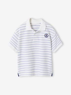 Striped short-sleeved polo shirt for boys  - vertbaudet enfant