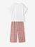Girl's T-shirt and wide-leg trouser set blush+ecru - vertbaudet enfant 