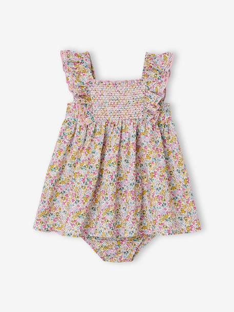 Baby dress with matching organic cotton knickers multicoloured - vertbaudet enfant 