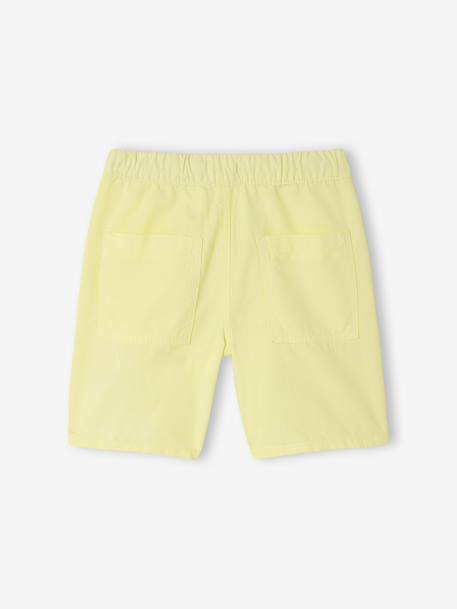 Elasticated bermuda shorts for boys denim blue+fir green+pastel yellow - vertbaudet enfant 
