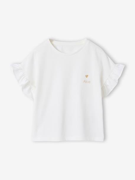 Girl's T-shirt and wide-leg trouser set blush+ecru - vertbaudet enfant 