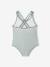 Striped one-piece swimsuit sage green - vertbaudet enfant 